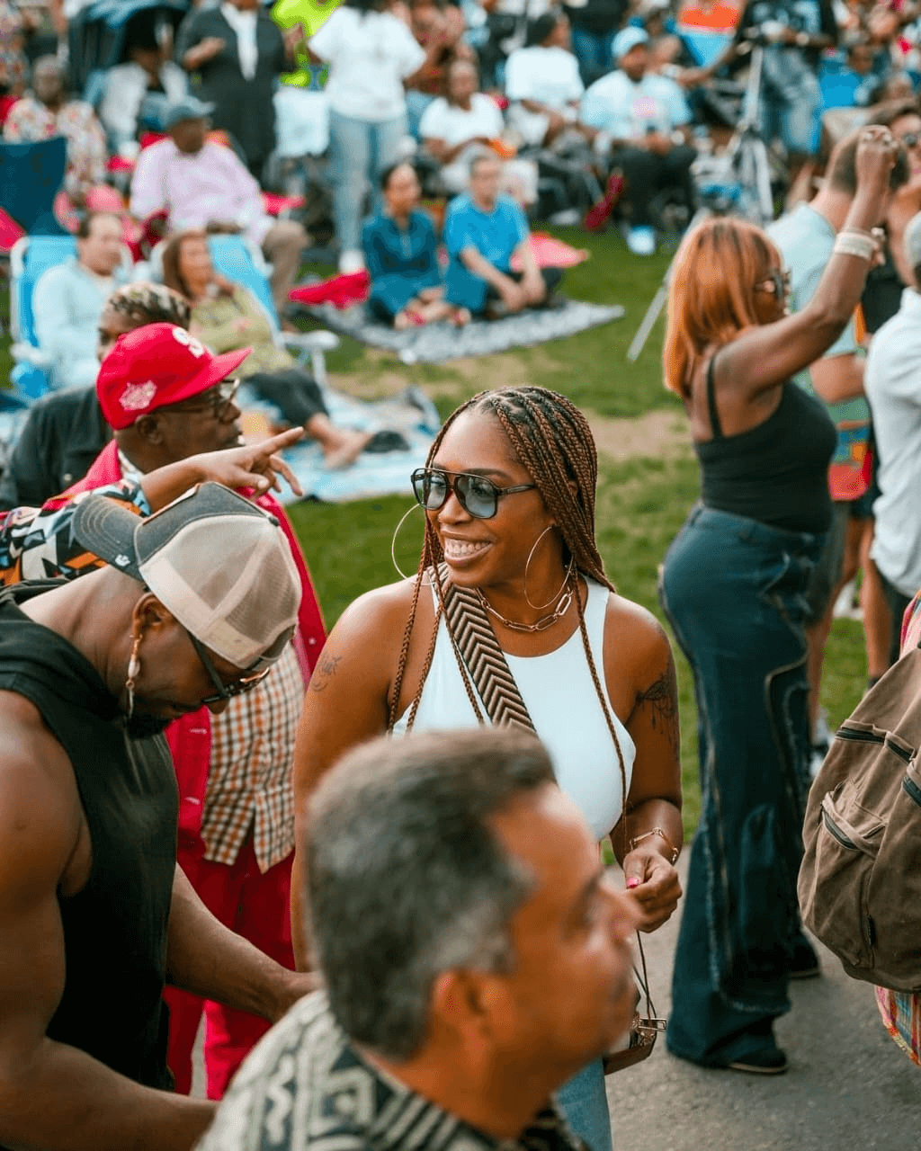 People enjoying a vibrant community event